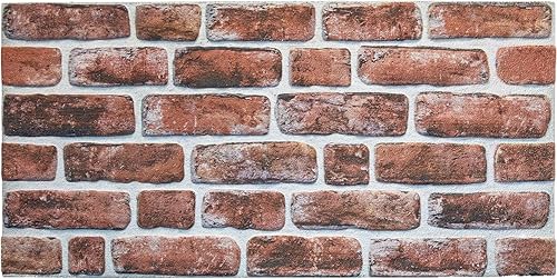 Miniatura 8 de Dundee Deco Paneles de pared 3D efecto ladrillo, revestimiento, paneles de pared con aspecto de piedra de caoba, revestimiento de espuma de