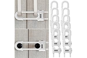 U-Shaped Sliding Cabinet Locks with 3-Digit Combination for Enhanced Child Safety