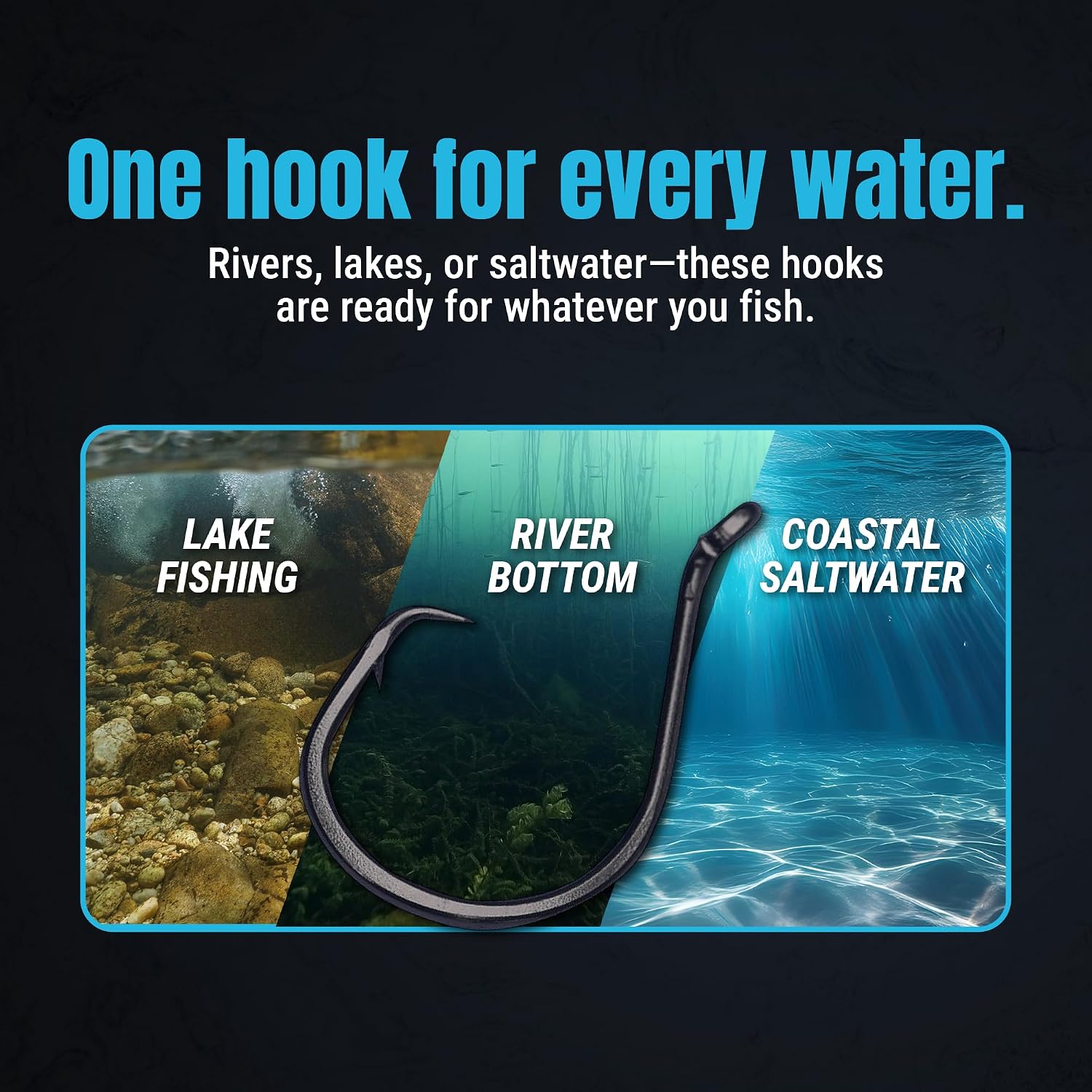 Reaction Tackle Heavy Wire Catfish Hooks - High Carbon Steel for Channel, Blue and Flathead Catfish - Sharp Offset Point, Freshwater and Saltwater Fishing (25-Pack)