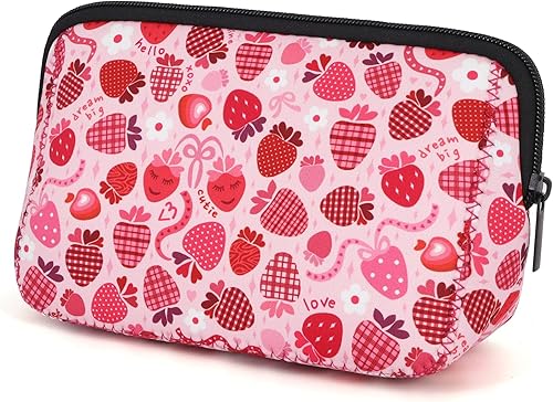 Miniatura 7 de AJLTPA Bolsa de cosméticos impermeable de neopreno con cremallera, bolsa de viaje portátil para artículos de tocador y maquillaje, estuche