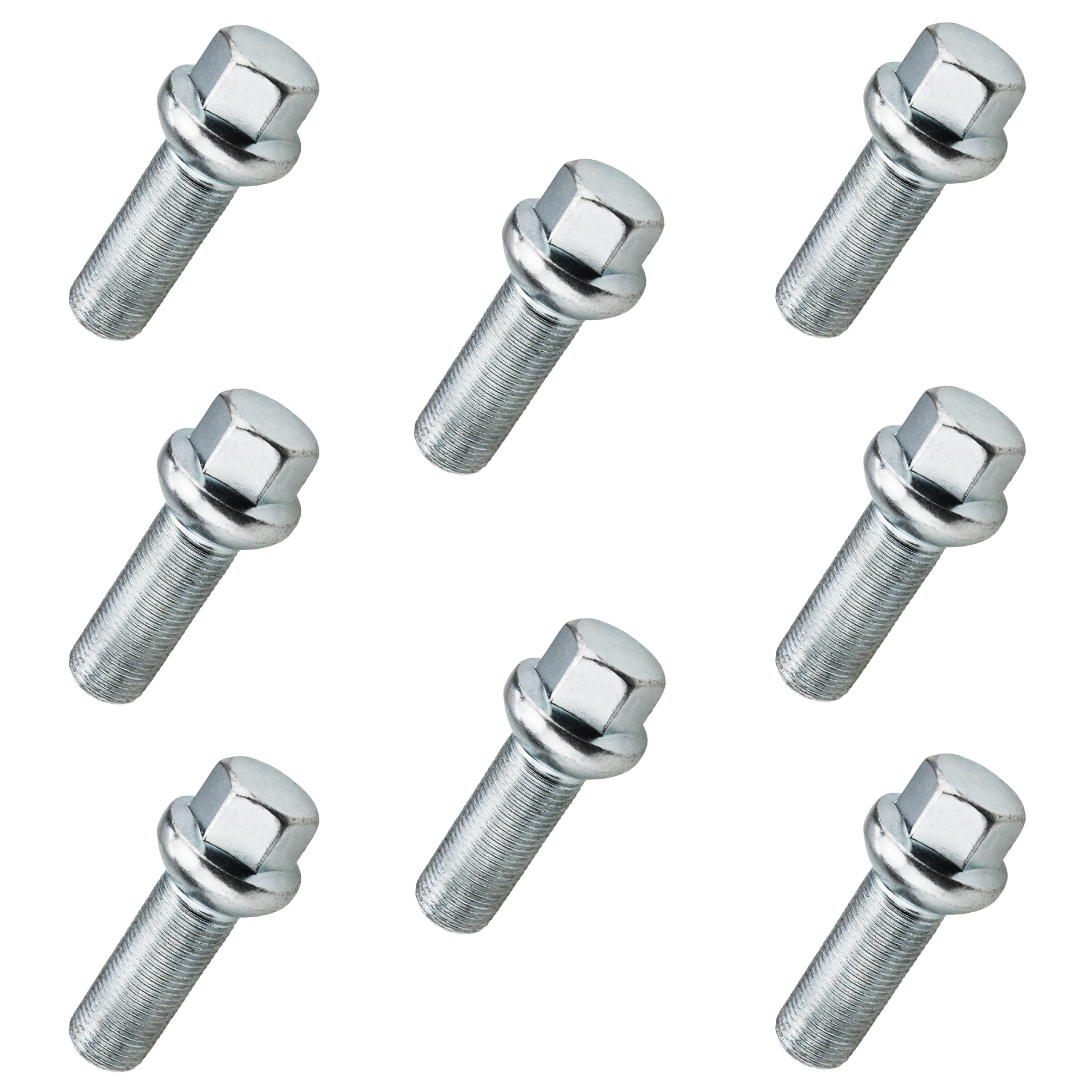 Kit 8 Bulloni Per Ruota M15x1,25 X 45 Mm Con Sede Sferica | Per Mercedes GLE/GLS | Classe Resistenza 10.9, Zincati Blu, Chiave 17