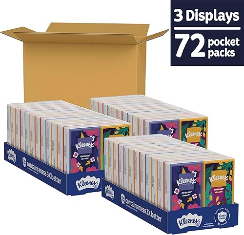 Miniatura 14 de Kleenex Pañuelos faciales para llevar, 8 paquetes para llevar, 10 pañuelos por caja, 3 capas (80 en total), el embalaje puede variar