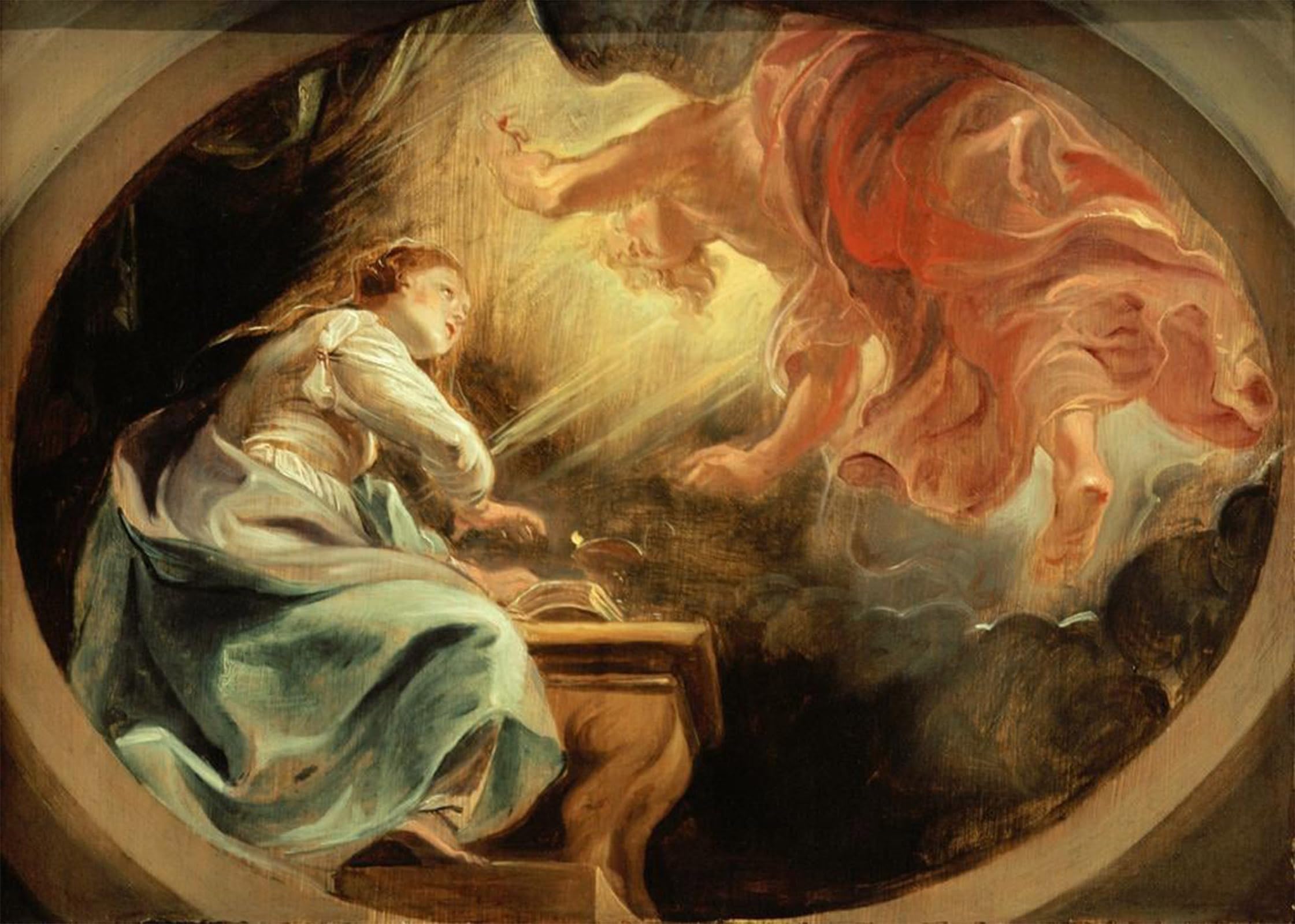 SERENDIPITP Retro Picture Poster Wall Art Pictures Painting the Annunciation to Mary by Peter Paul Rubens Wall Art Canvas Print for Wall Decor 60x90cm
