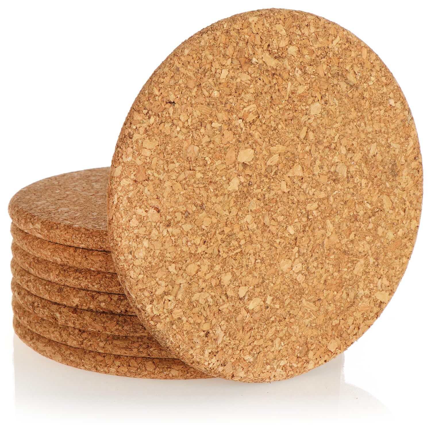 com-four® 8X Topf-Untersetzer aus Kork rund, Ø 17 x 1 cm