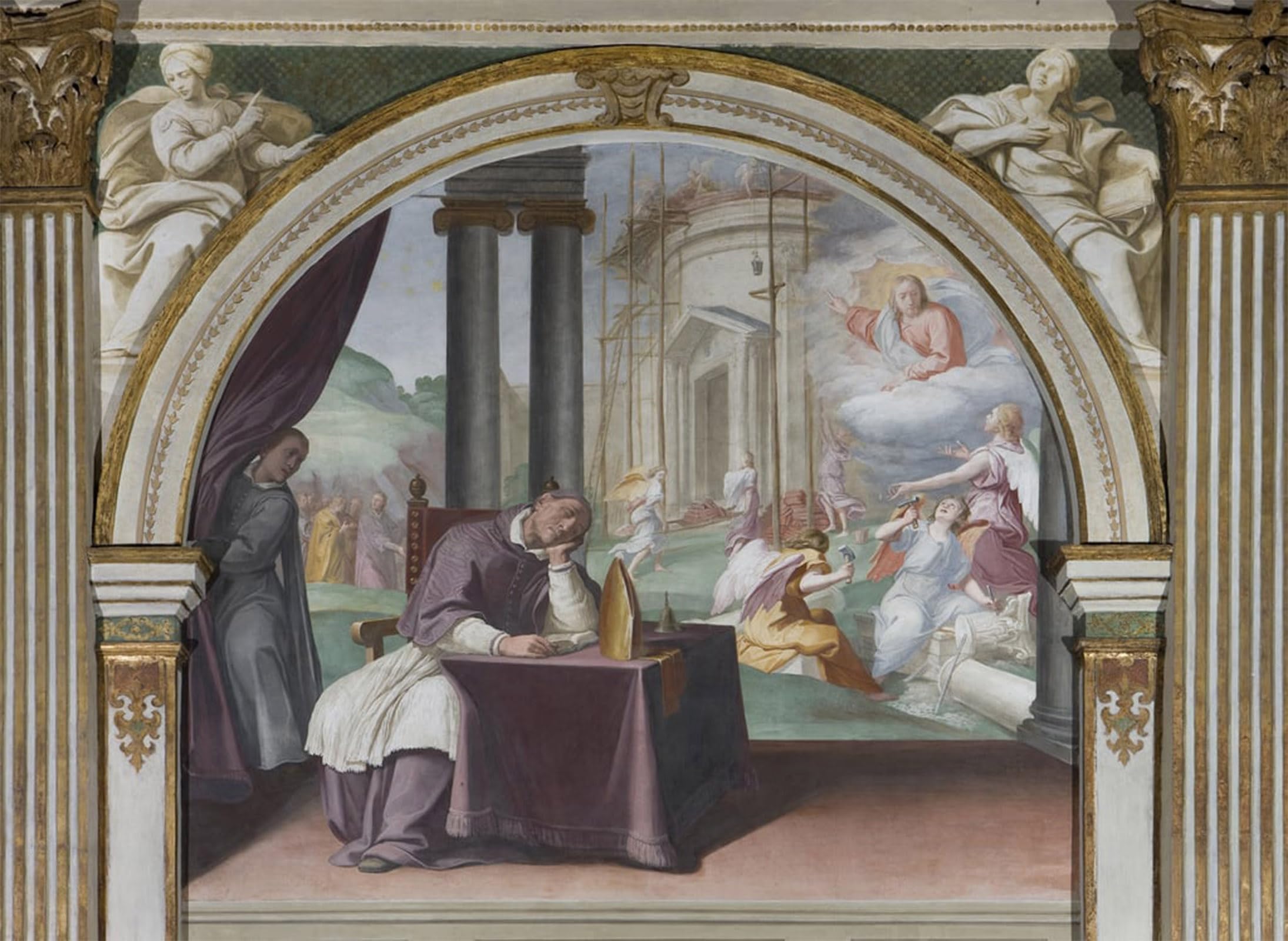 ARTXLXXBN Famous Painting Art Wall Decor Abstract Art Picture the Dream of Saint Hugh by Daniele Crespi Animal Pictures for Home Decor 60x90cm