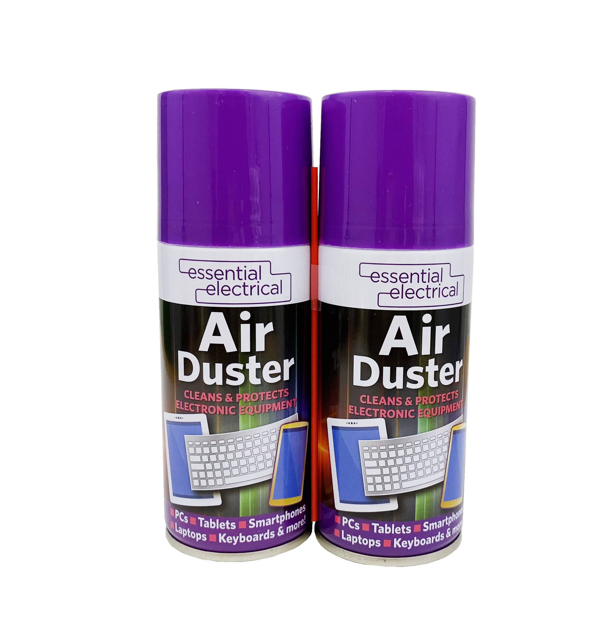 Air Duster Spray - 2 Pack of 200ml Cans for Electronics and Sensitive Equipment for Laptop Tablets Keyboards Smartphones Cameras, Compressed Gas Cleaner Protector Easy & Fast Power cleanup
