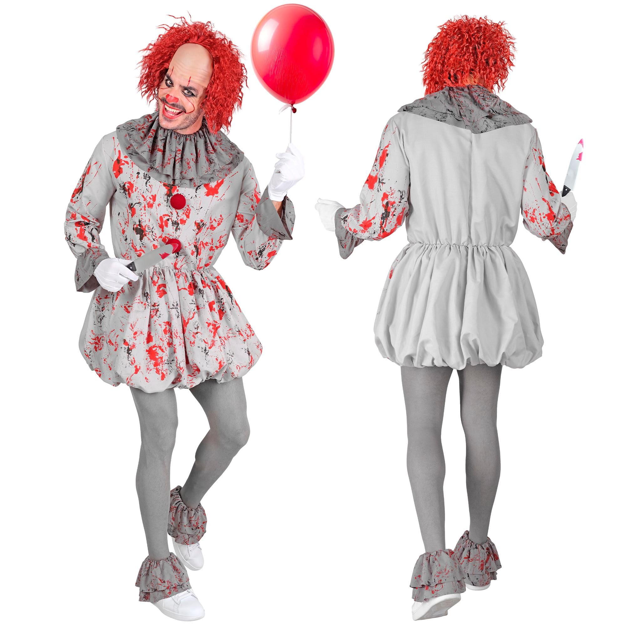 W WIDMANN MILANO Party Fashion - Killer Clown, Psychopath, Vintage Horror Clown, Halloween Fancy Dress Costume - Image 2