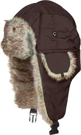 Sakkas Unisex Trooper Trapper Ushanka Hat Faux Fur Lined w/Ear Flaps Warm Russian Aviator Windproof Cold Weather Outdoors