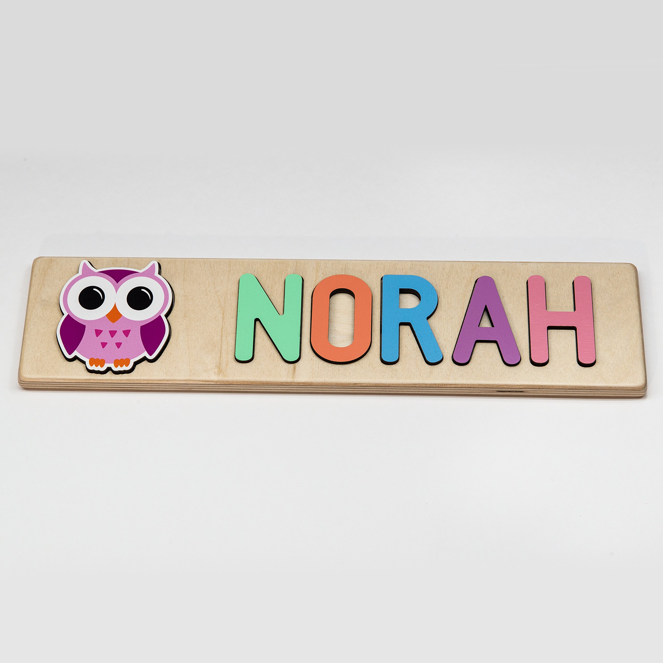 South Bend Woodworks Whimsical Owl Wooden Name Puzzle - up to 9 Characters (Including Spaces)