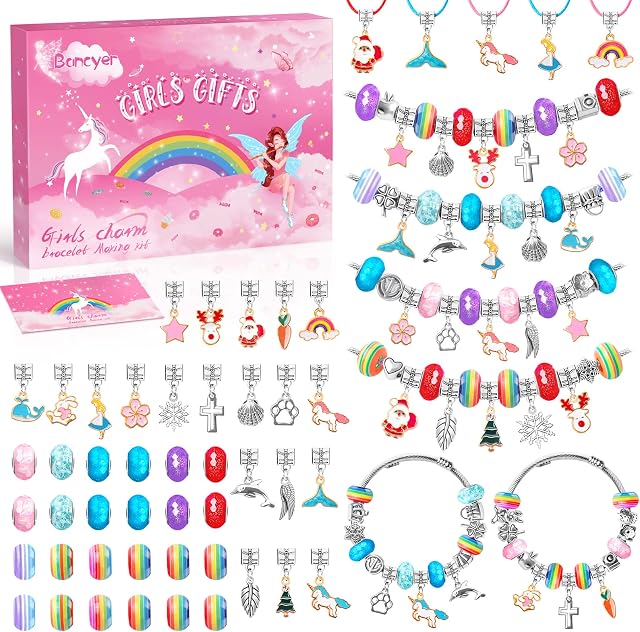 Bancyer Gifts for Girls, Gifts for Girls 6-12 Year Old Girls, Jewellery Making Kit for Girls Gifts, Stocking Fillers for Girls Christmas Gifts, Bracelet Making Kits for Girls Toys Age 6 7 8
