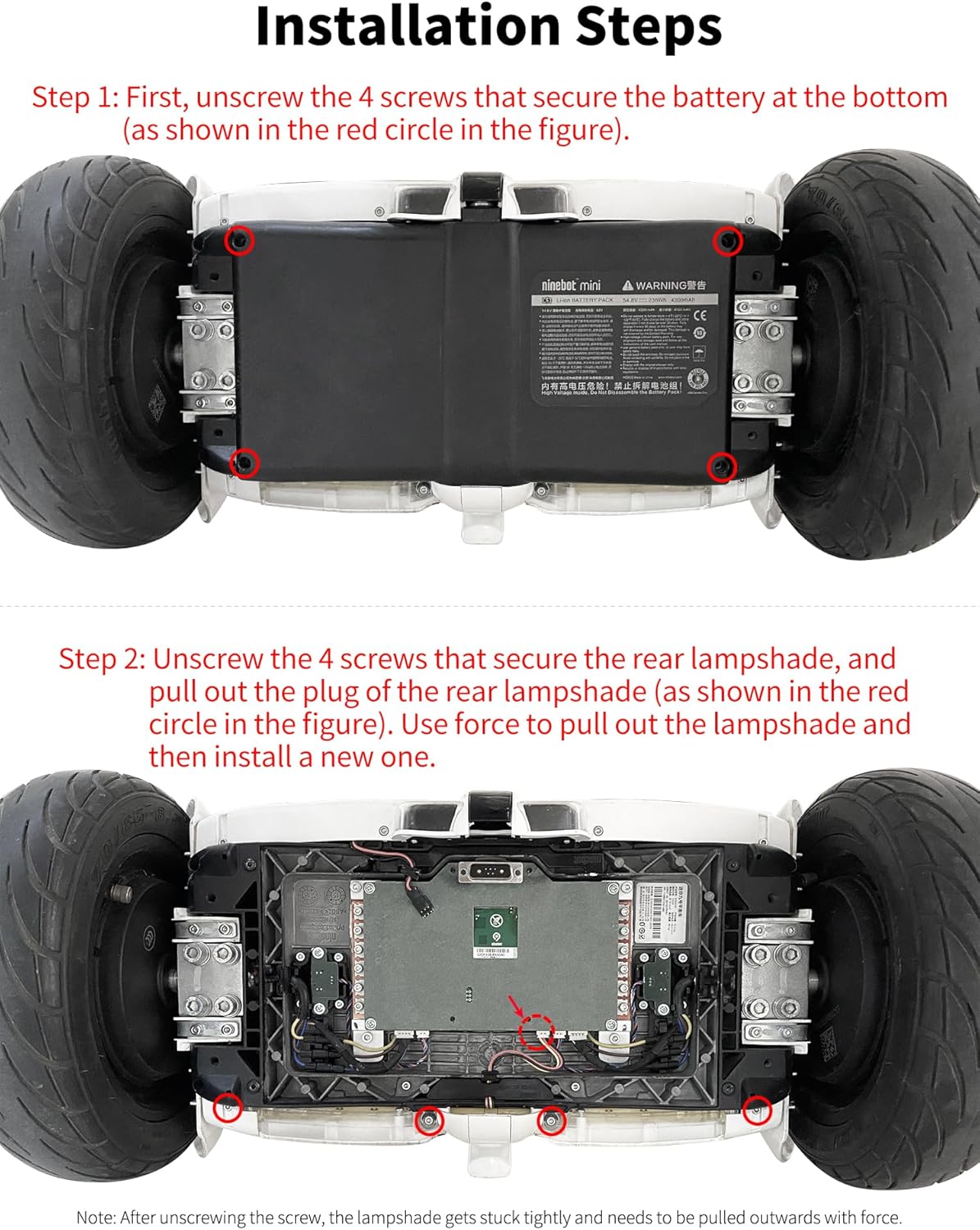 Rear lampshades Compatible with Segway Ninebot S/S 2/S Max/S Pro/Mini Pro self Balancing Scooter, Decorative Strip Assembly Original Accessories (Black)