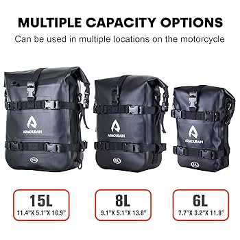Amazon | ARMOURAIN バイクシートバッグ防水 15L バイク サイド