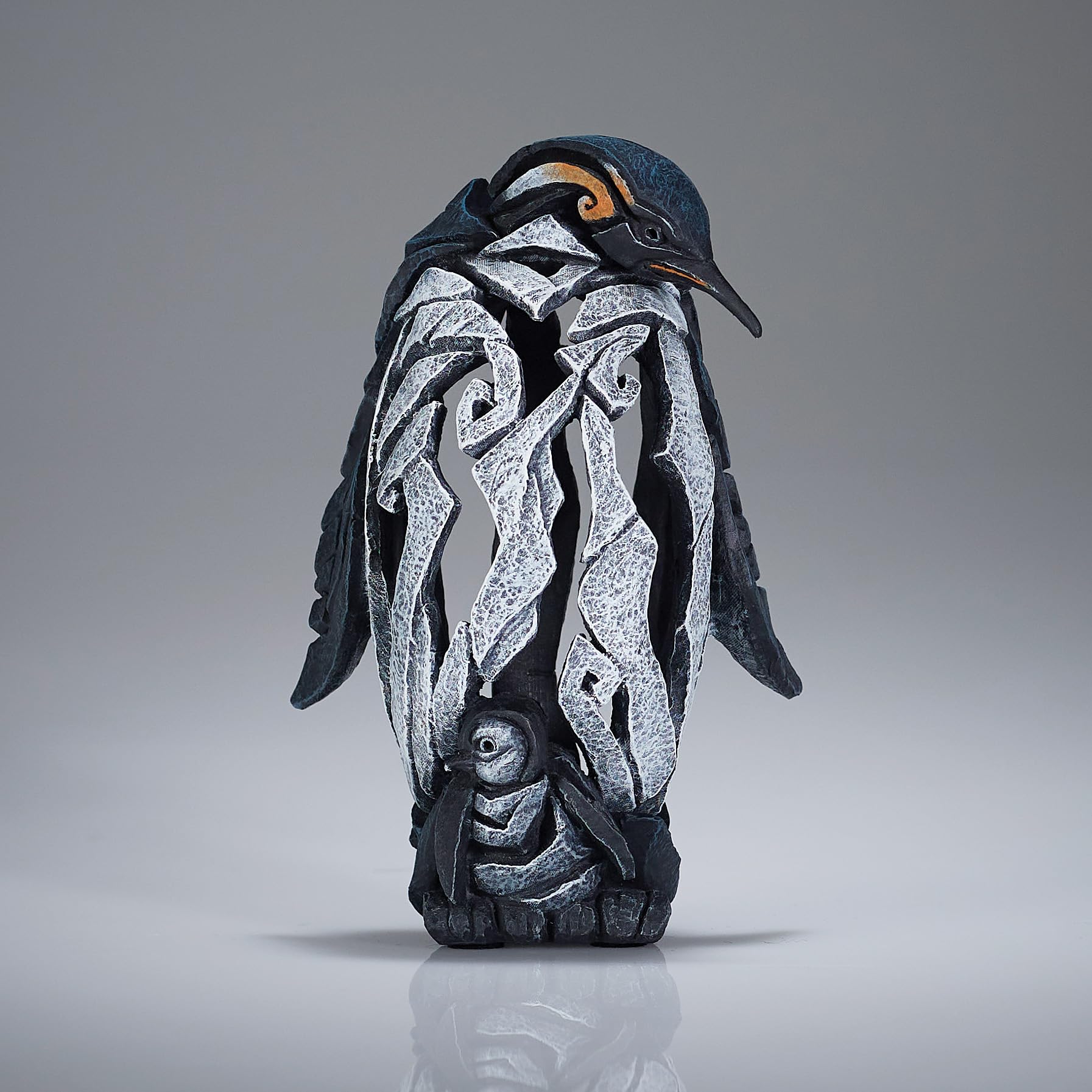 Enesco Edge Sculpture - Statuetta in miniatura a forma di pinguino in piedi con bambino, 14 cm, multicolore