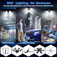 Vista 3 de Paquete de 2 luces de garaje con sensor de movimiento, luz ultra brillante con sensor de movimiento de 18000 lm para interiores, luz con sensor