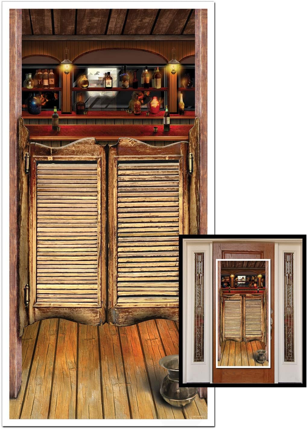 Beistle Western Party Decoration Salloon Door, Western Saloon Door Cover 30 Inch x 5 Feet, Pack 12