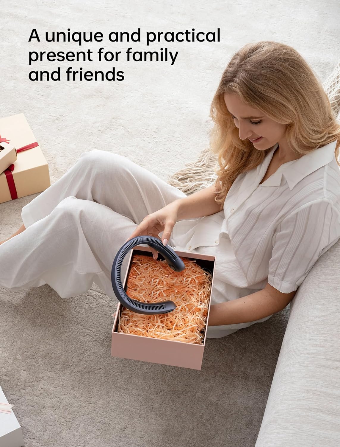 JISULIFE Portable Neck Fan, Hands Free Bladeless Fan, 5 Speeds, 4000 mAh Battery Operated Wearable Personal Fan, Twistable, Rechargeable, Gift for Women Men-Blue - Image 9