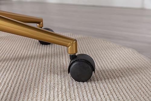 Miniatura 7 de Silla de oficina en casa de piel sintética, cómoda silla de tocador de maquillaje, silla giratoria de escritorio ajustable en altura para dormitorio