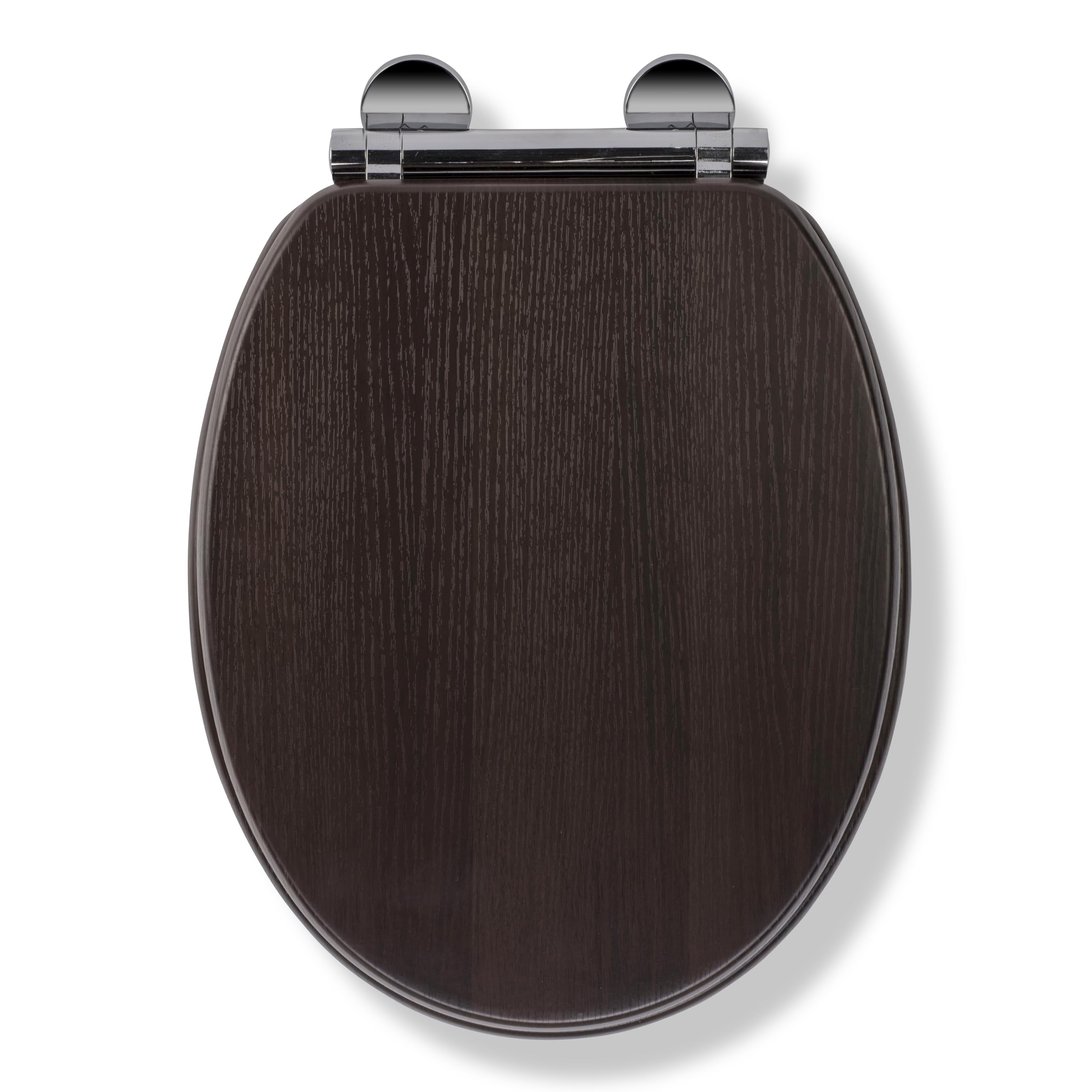 Croydex Montoro Flexi-Fix Soft Close Toilet Seat - Quick Release Button for Easy Cleaning and Adjustable Hinges with Top and Bottom Fixings, Antibacterial Wooden Surface (Walnut Effect)