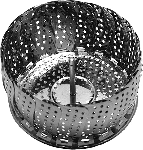Miniatura 6 de BergHOFF Cesta de vapor de 7 a 11 pulgadas, acero inoxidable 18/8, plegable y expandible, se adapta a la mayoría de ollas y sartenes, acabado