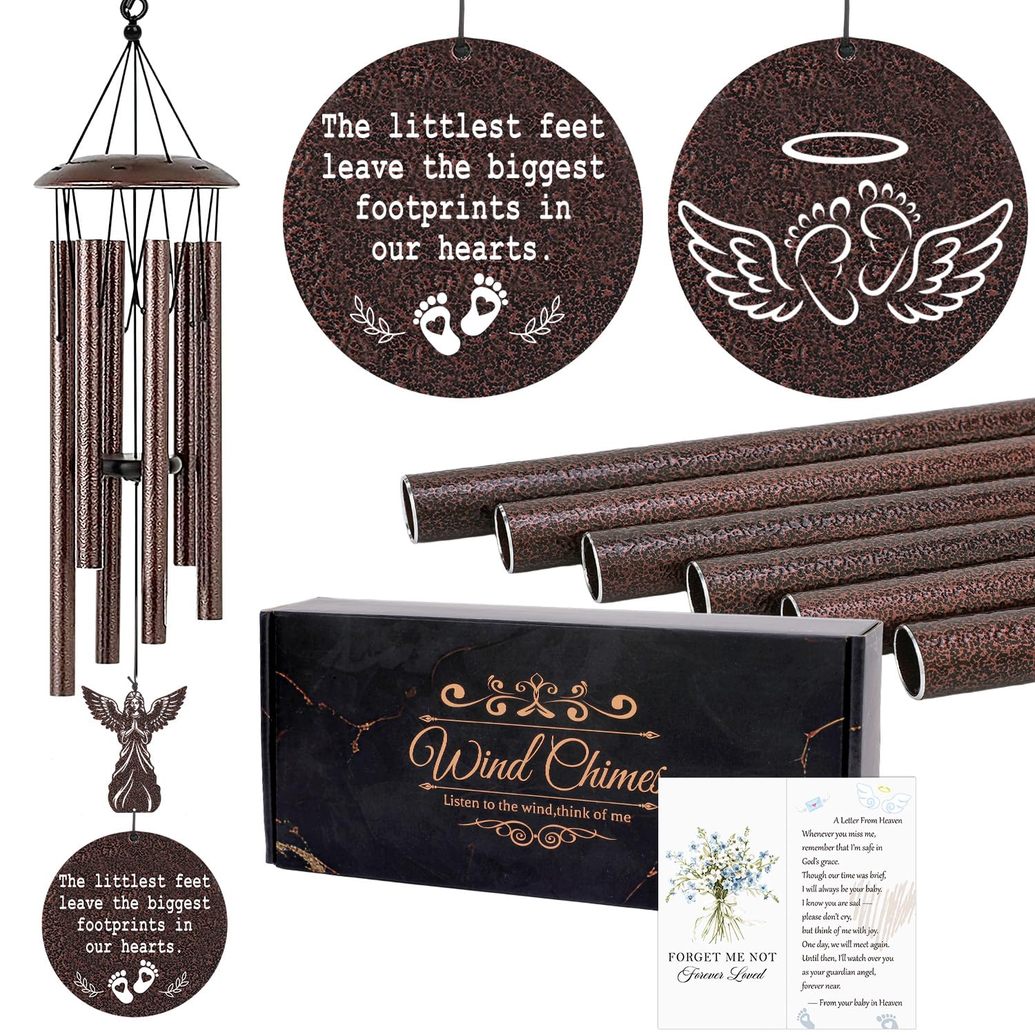 Miscarriage Gifts for Mothers - 36'' Miscarriage Memorial Wind Chimes for Women, Infant Baby Loss Keepsake Sympathy Memorial Bereavement Condolence Remembrance Gift, in Memory of Angel Baby
