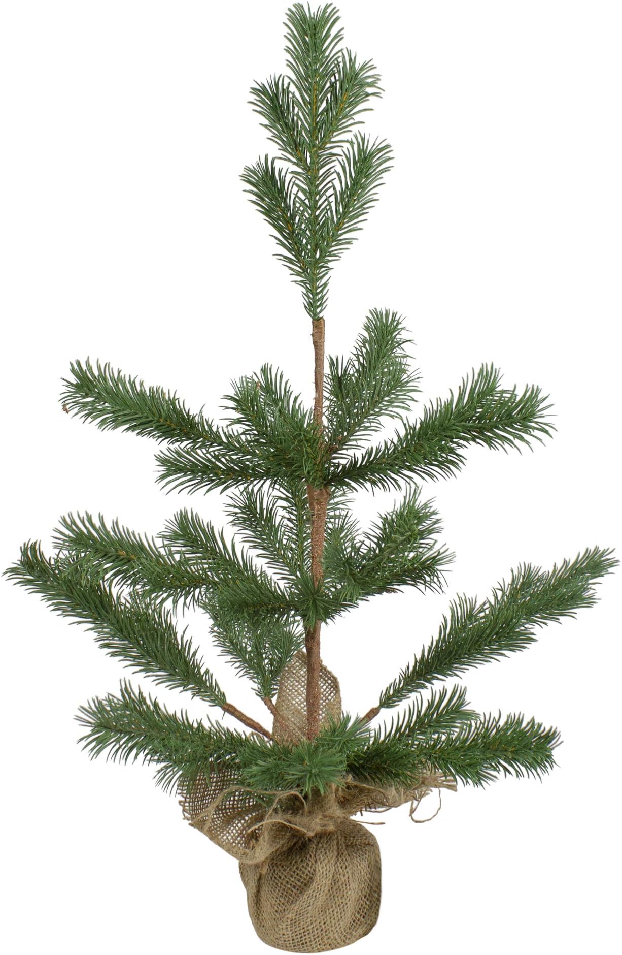 Vickerman Unlit Carmel Pine Artificial Christmas Tree with Pine Cones and Burlap