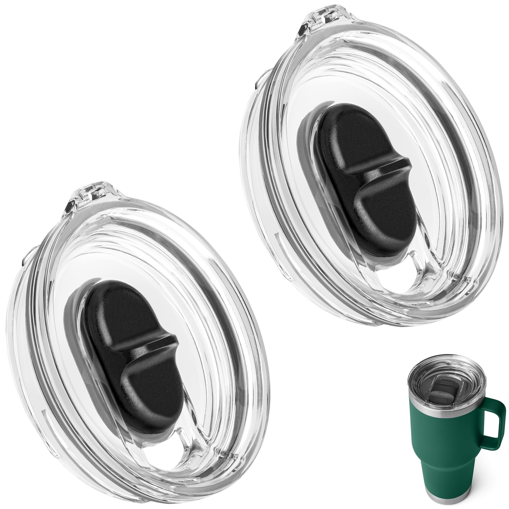 30 oz Stronghold Lid For YETI Rambler Travel Mug (with StrongHold Lid), Tumbler Screw Top Lids Replacement Twist lids Leak-Proof(Only Fit YETI 30 oz