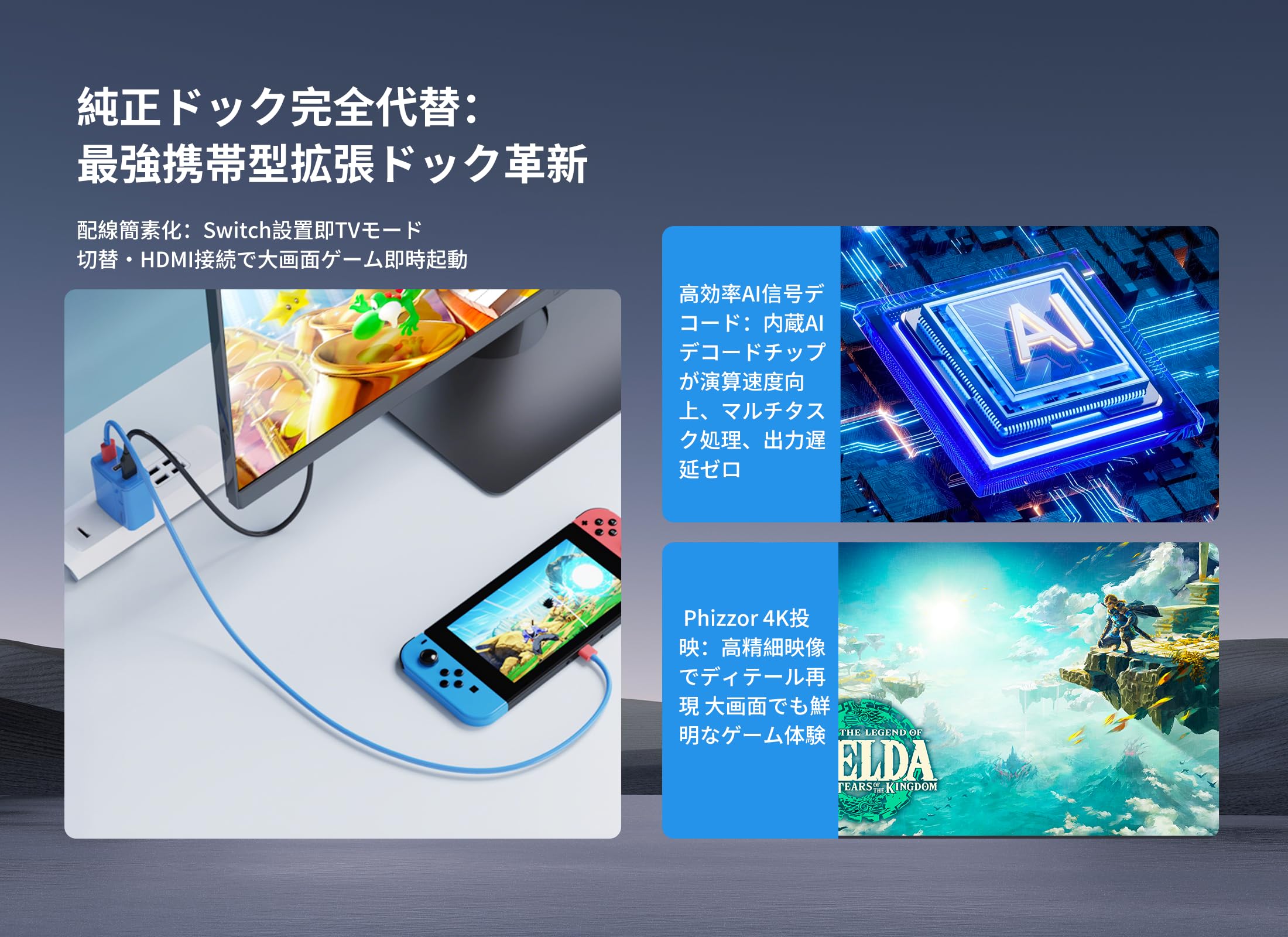 Amazon.co.jp: 【2025年モデル】Switch⽤ GaN充電器 究極の小型化技術