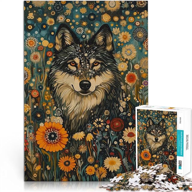 Lobo Entre Flores Rompecabezas para Adultos de 1000 Piezas Juguetes adictivos Que desafían la Inteligencia…
