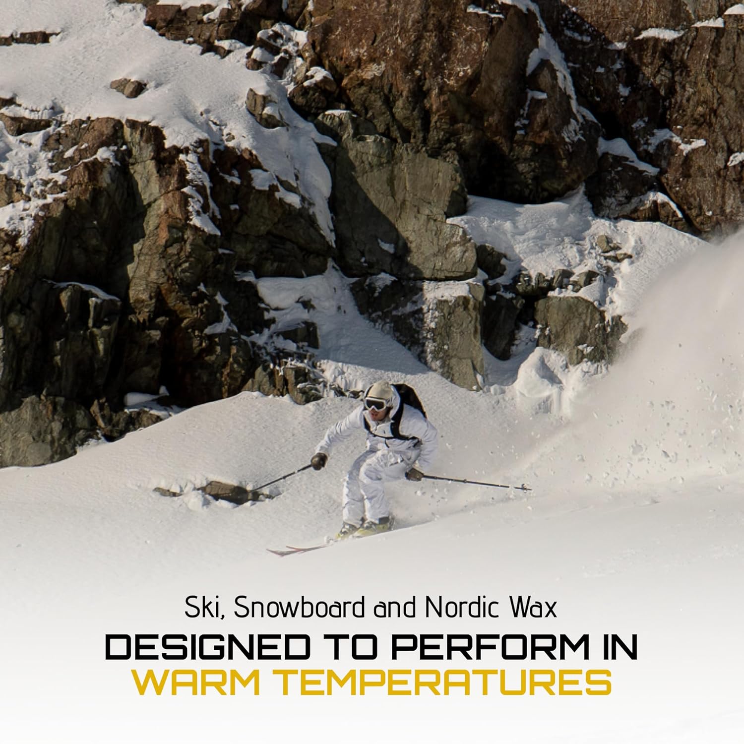 ZUMWax Rub-On Ski/Snowboard/Nordic/Cross-Country Ceramic Wax 70g, Warm Temperature, Easy Cork applicator, Long-Lasting Performance, Vanilla Scent, Made in USA, PFAS-Free, Great Quick waxing on the go