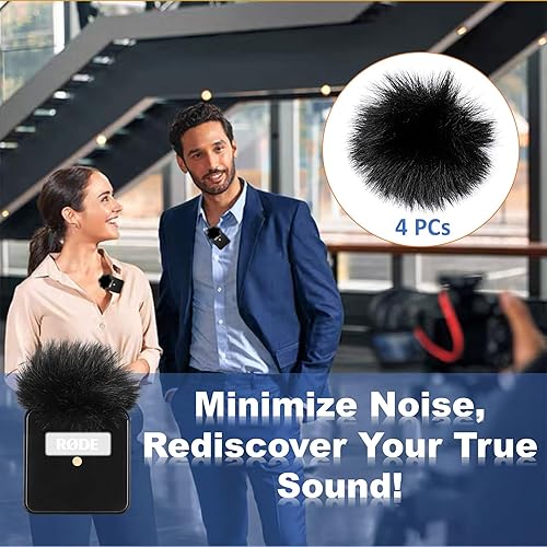 Miniatura 5 de Rode Wireless Go I (4 unidades) para micrófonos inalámbricos Rode Go I (1. generación), funda de micrófono peluda para reducción de ruido ambiental