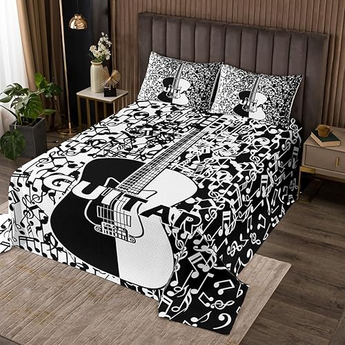 Miniatura 15 de Juego de edredón abstracto con cinta musical retro, tamaño individual, diseño vintage de radios de los años 80, juego de edredón de casete de audio