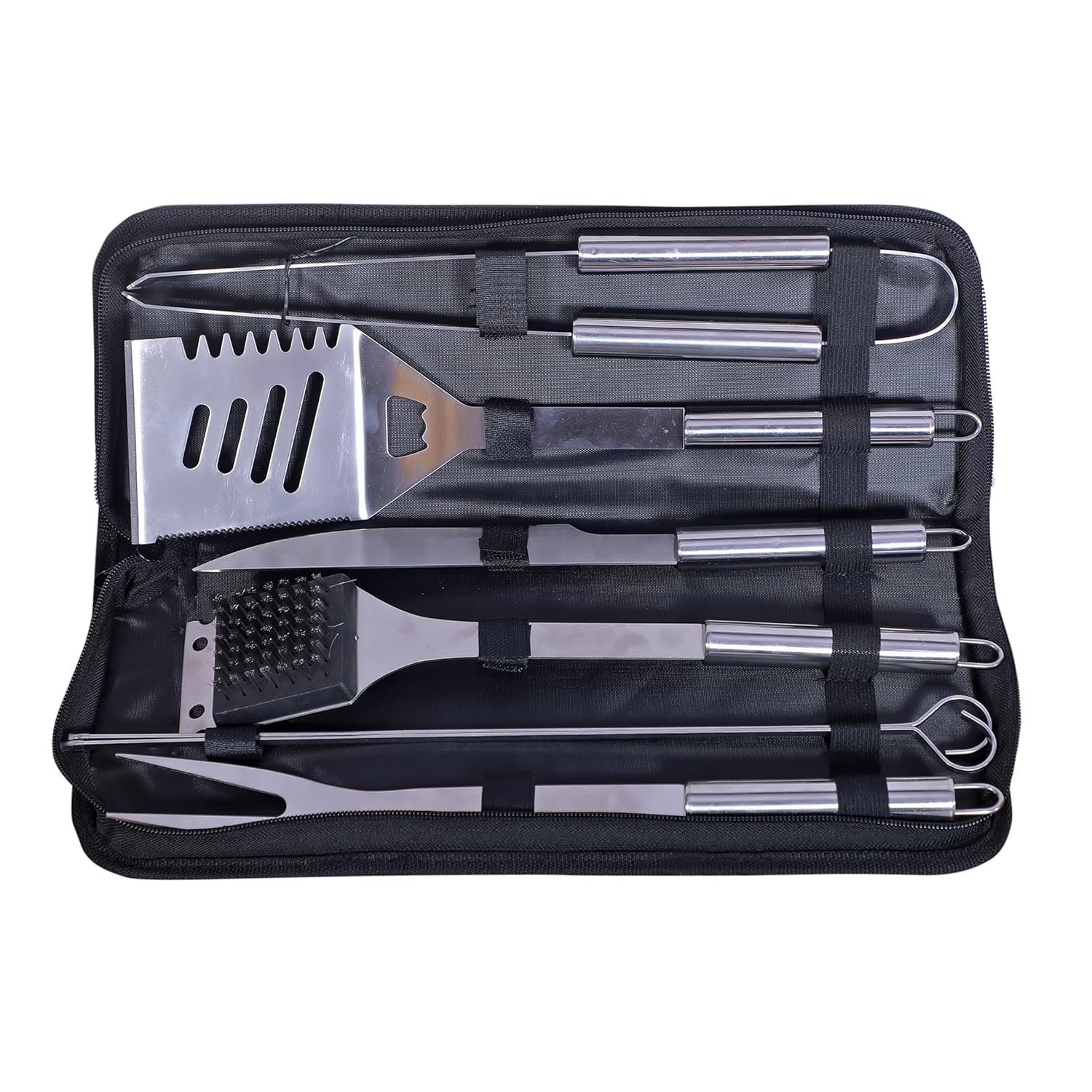 Gate Garden Barbeque Grilling Tools Set with Bag 7 Pcs (Knife, Fork