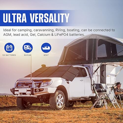 Miniatura 7 de ATEM POWER Panel solar portátil de 200 W - Cargador solar plegable monocristalino con controlador de cargador MPPT de 20 A, salida USB de 5 V para