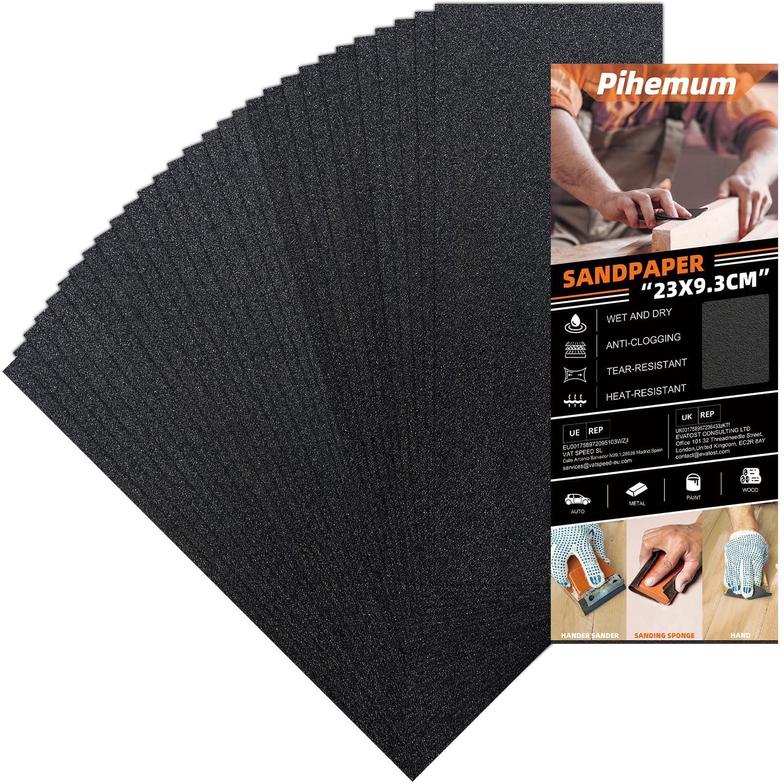 30 PCS Wet Dry Sandpaper 100 Grit Sheets for Polishing & Finishing