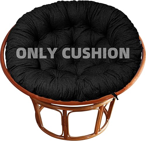 Miniatura 1 de mudilun Papasan - Cojín redondo para silla Papasan con correas, suaves y cómodos cojines para silla de huevo