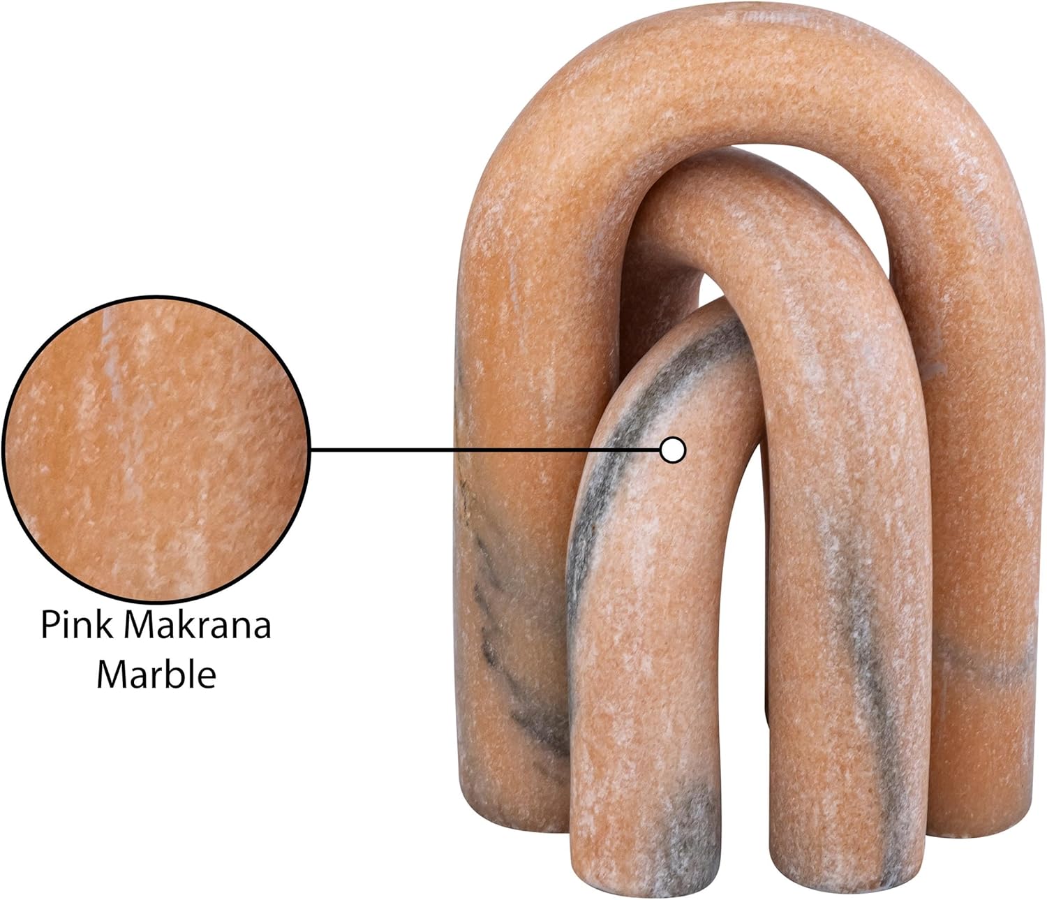 Meridian Furniture Arco Pink Marble 3pc. Decorative Object