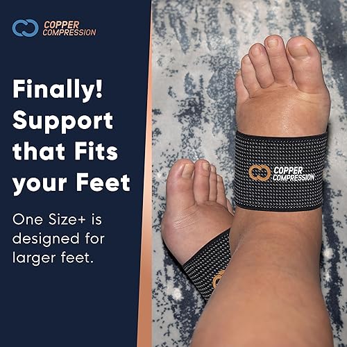 Vista 22 de Copper Compression Soporte de arco de cobre - 2 tirantes para fascitis plantar. Cuidado de pies, espolones de talón, alivio del dolor de pies, arcos