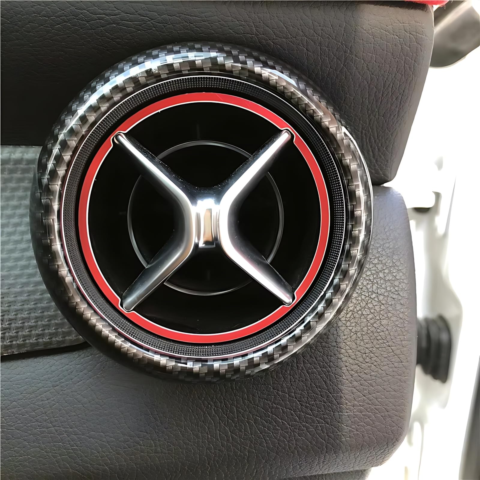 Copertura Bocchette Compatibile Con Benz Per A-Class W176 2013-2018 Anello Di Rivestimento Della Presa D'aria Del Cruscotto Dell'auto Copertura Decorativa Adesivo
