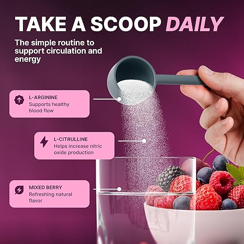 Miniatura 3 de Nature's Pure Blend Suplementos de óxido nítrico líquido para hombres – L-Arginina en polvo – refuerzo de óxido nítrico y suplemento de circulación