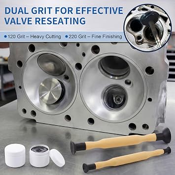 Complete Valve Grinding Kit, 2 Lapping Sticks, 120 & 220 Grit Compound