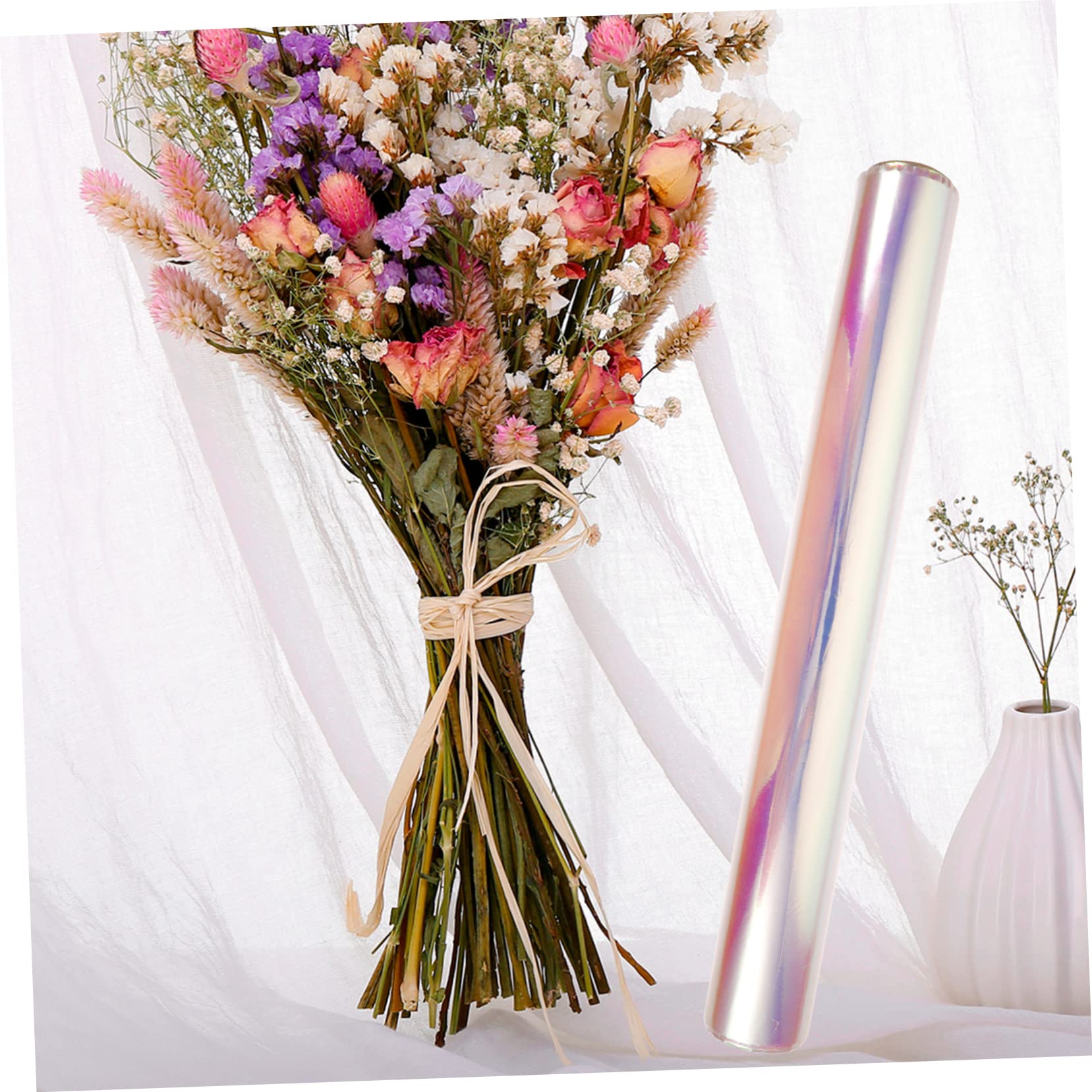 KOMBIUDA 2 Rollos Papel De De Flores Brillantina Material De Embalaje Floral Decoración Estrella Guirnalda Películas De Embalaje Boda Decoraciones Almacenar Artificial Película