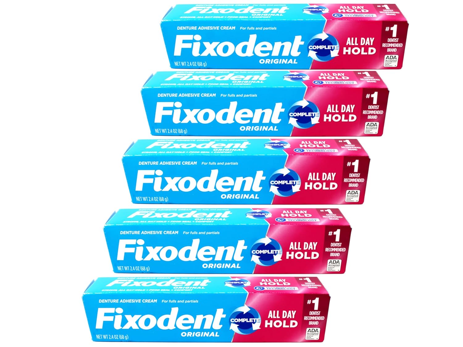 Photo 1 of Fixodent Denture Adhesive Cream Original, All Day Hold for Fulls and Partials, 2.4 oz - 5 Pack
Visit the Fixodent Store