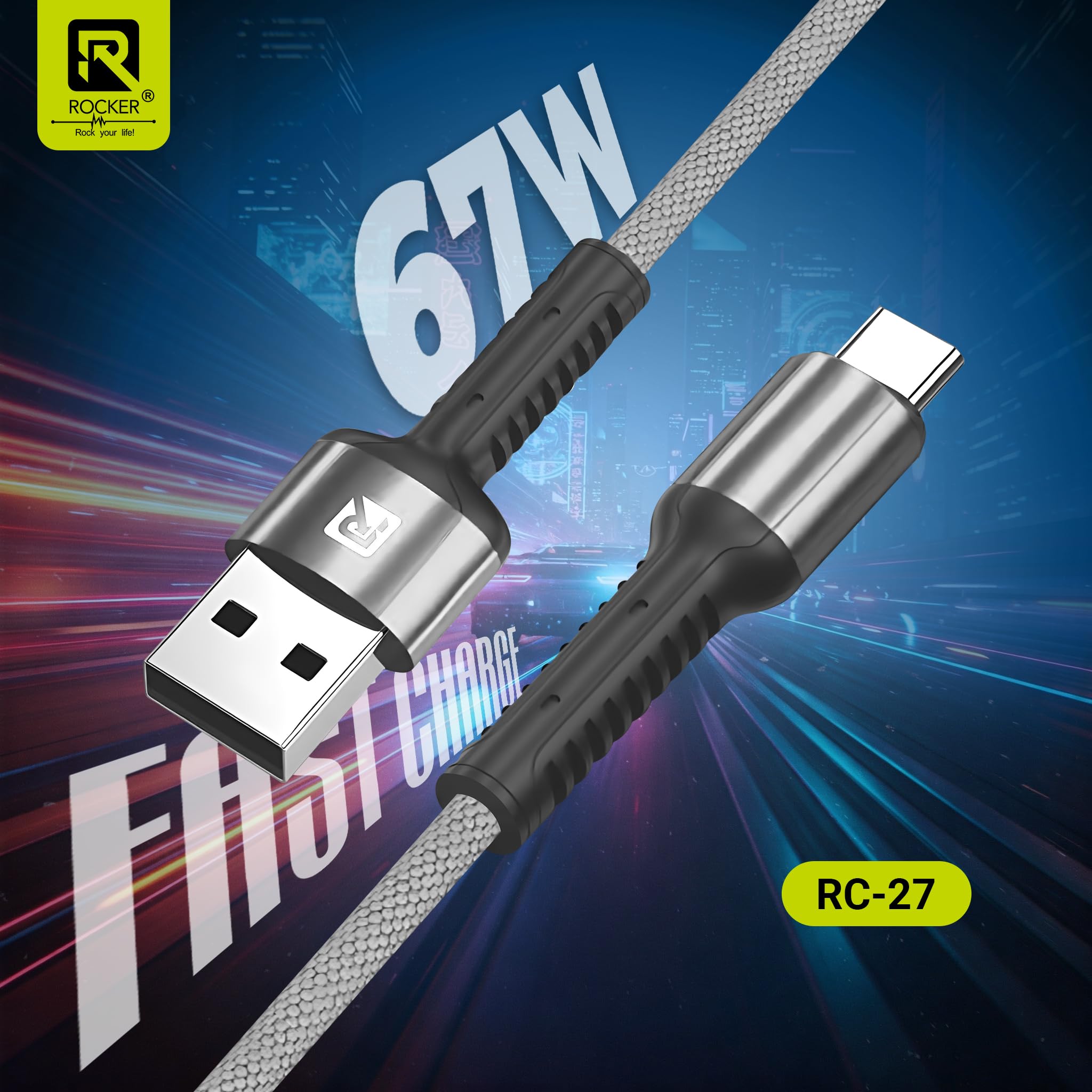 Rocker RC-27 67W Type-C, 27W Lightning & 3.4A Micro USB Fast
