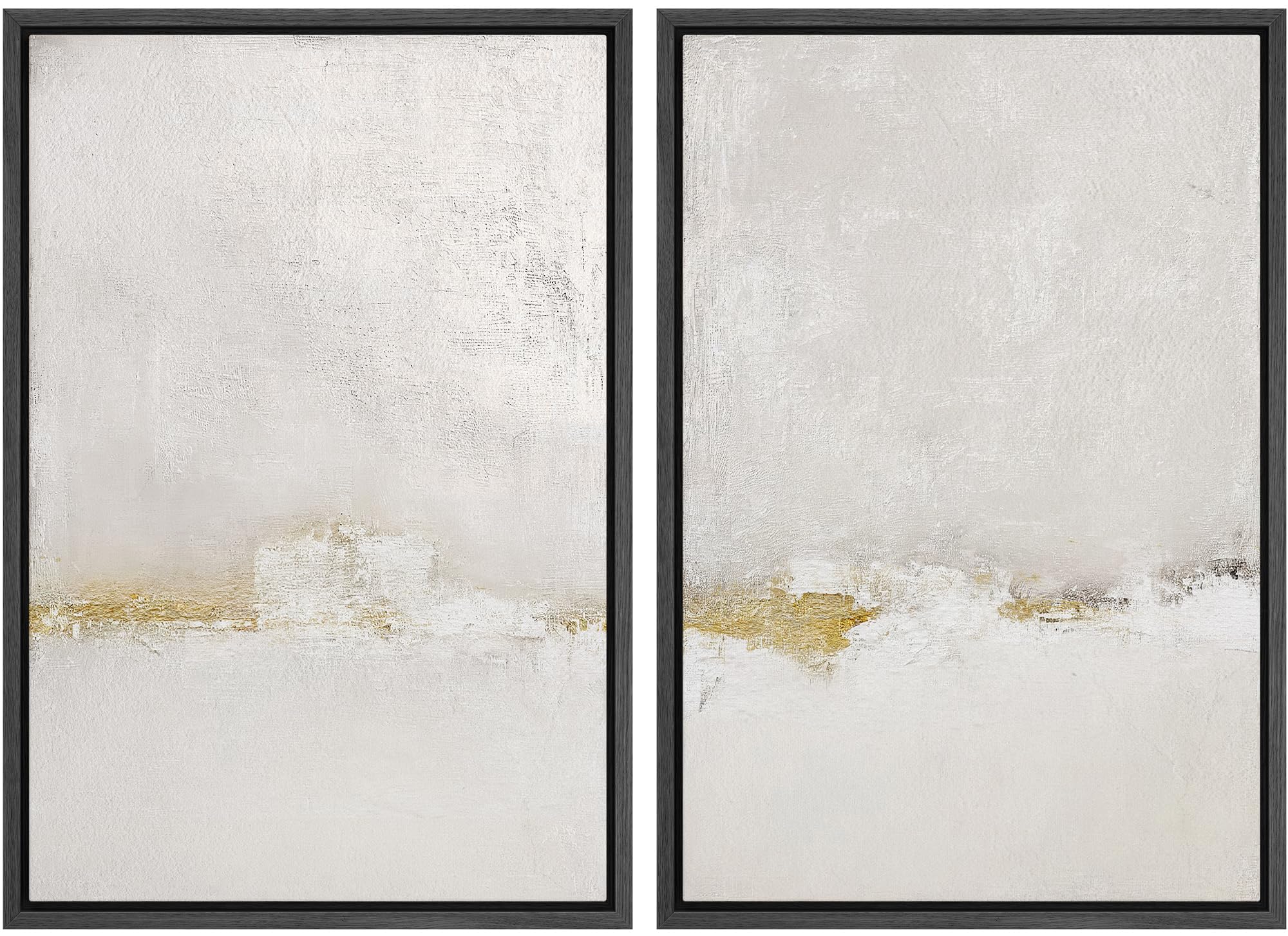 SIGNWIN Framed Canvas Print Wall Art Abstract Wave Pattern Modern Art Minimalist Neutral Decor for Living Room, Bedroom, Office - 16"x24"x2 Natural — view 26