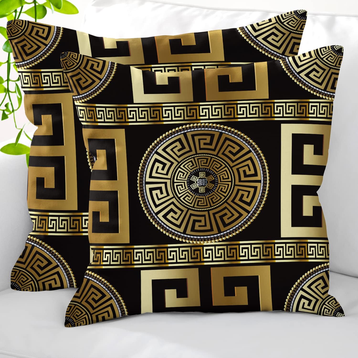 Xianshime Greek Key Pillow Covers Set of 2 Modern Sofa Throw Pillow