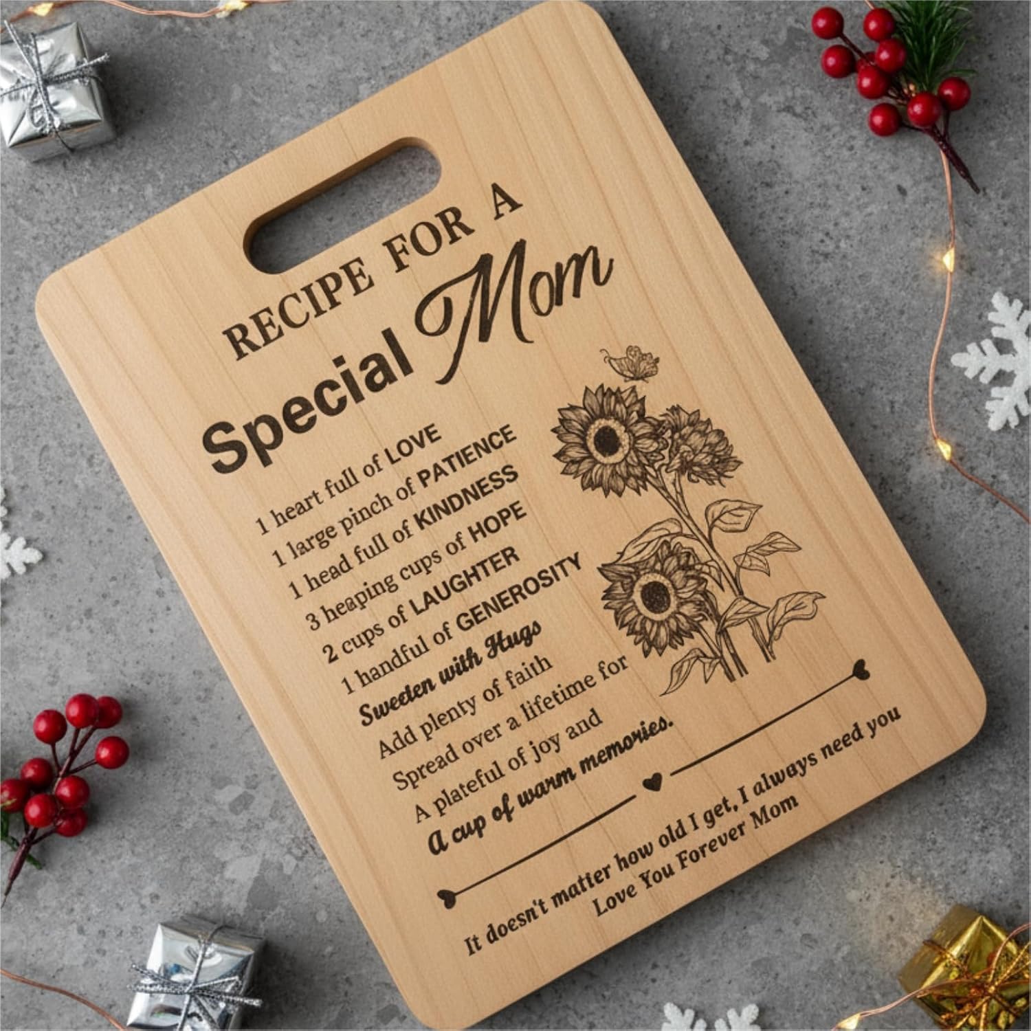 Mom Birthday Gifts Mother Cutting Board Gift, Presents for Mom Bamboo Cutting Board Perfect Mother's Day, Birthday, Thanksgiving, Christmas Gift for Mom Kitchen Decor - Image 5