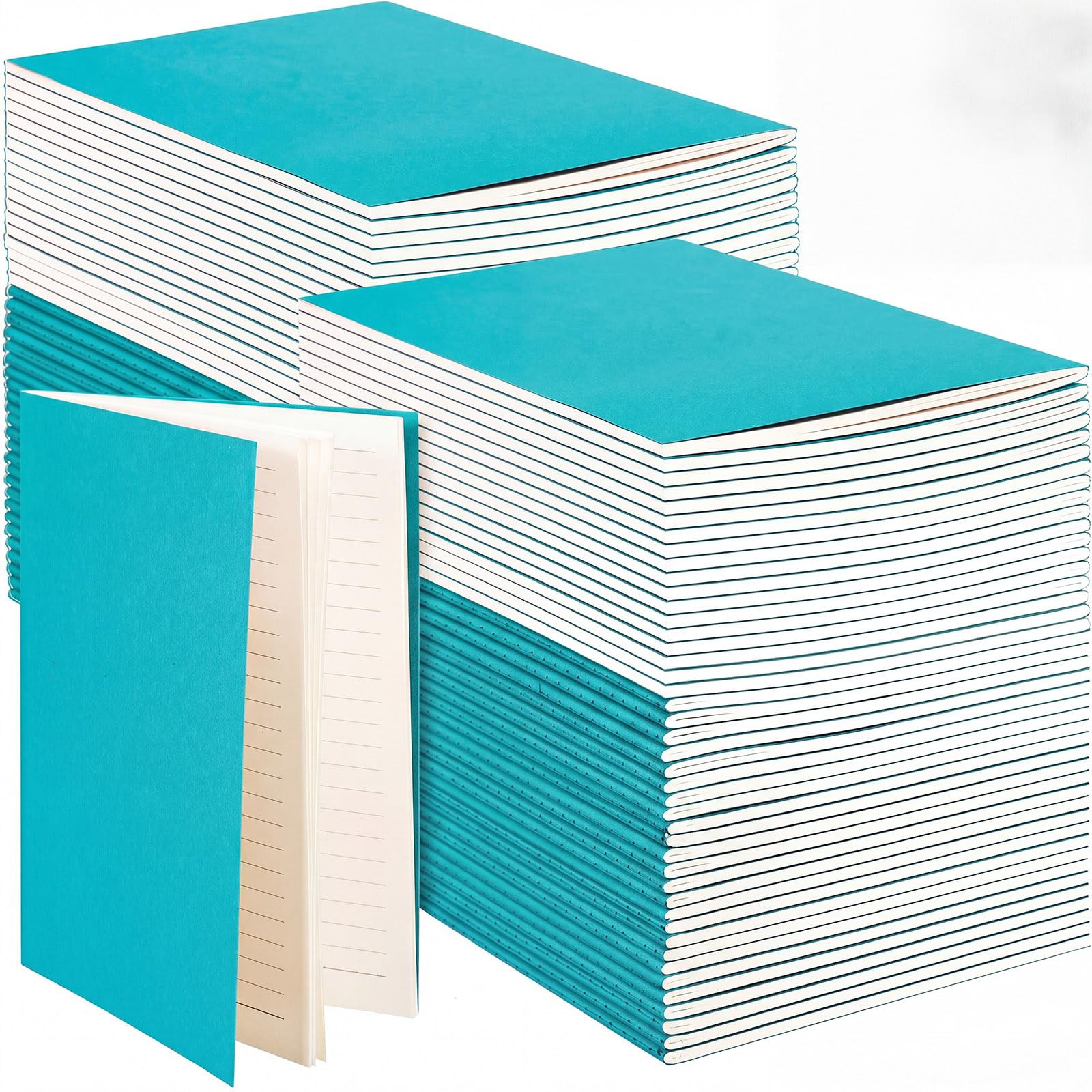Mimorou 100 Pcs A5 Journals Notebooks Bulk,Cyan,Lined
