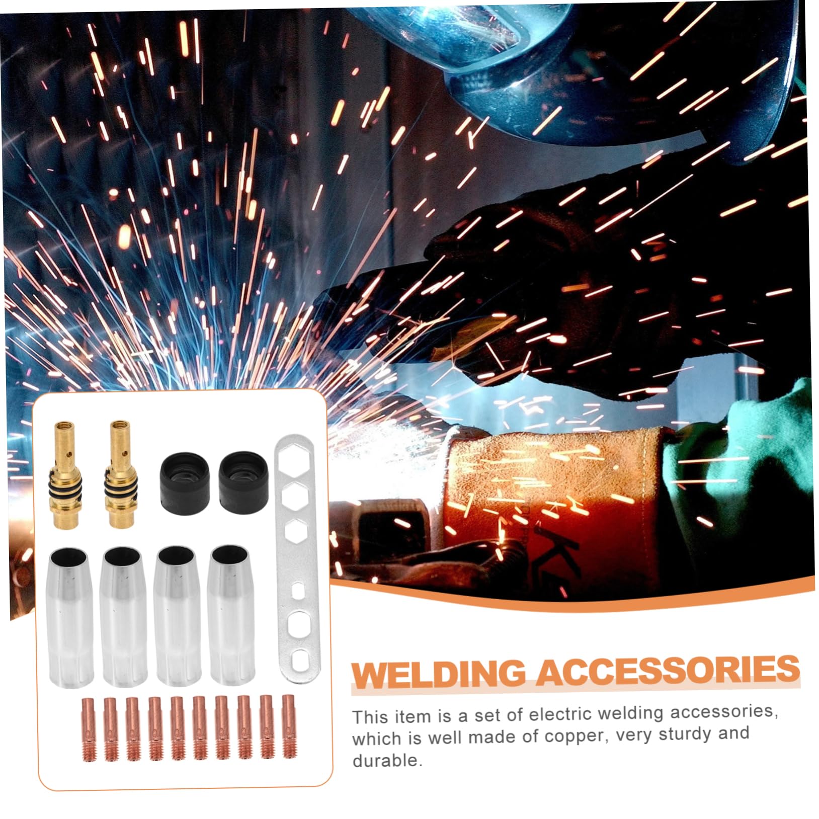 UKCOCO 38pezzi Kit Accessori Per Saldatura Ugello Da Diffusore e Adattatore Per Mig Compatibile e Facile Da Sostituire Materiale Per Lunghe Prestazioni