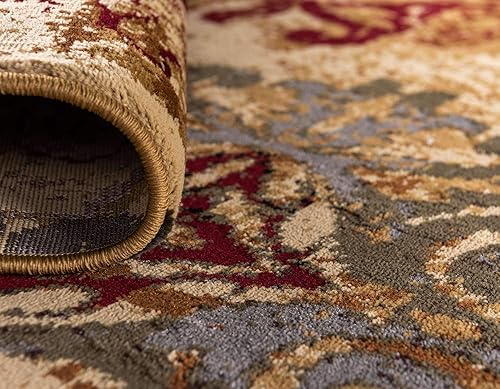 Miniatura 6 de Unique Loom Barista Collection - Alfombra moderna a cuadros, contemporánea, multicapas, Polipropileno, Beige, Oro