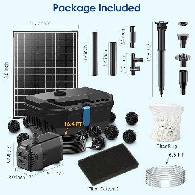Kit fuente solar con bomba y filtro para estanque miniatura 2